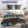 Set Biancheria da Letto Stampata Calcio Argentina 3 Pezzi Copriletto Traspirante Accogliente come Regalo per Inaugurazione Casa o Festa