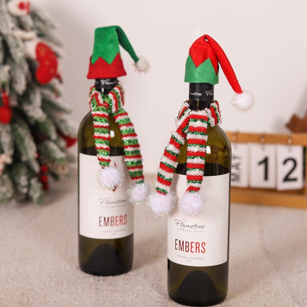 3Sets Nordic Style Christmas Wine Bottle Cover Simple Red Wine Bottle Cover Wine Bottle Hat  Kitchen