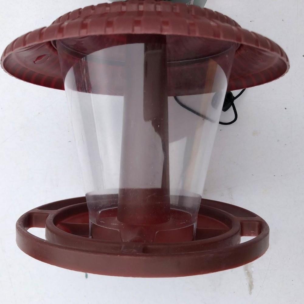 Waterproof Hanging Wild Bird Feeder Large Capacity Plastic Bird Food Container with Roof Durable Feeding Station Outdoor Garden