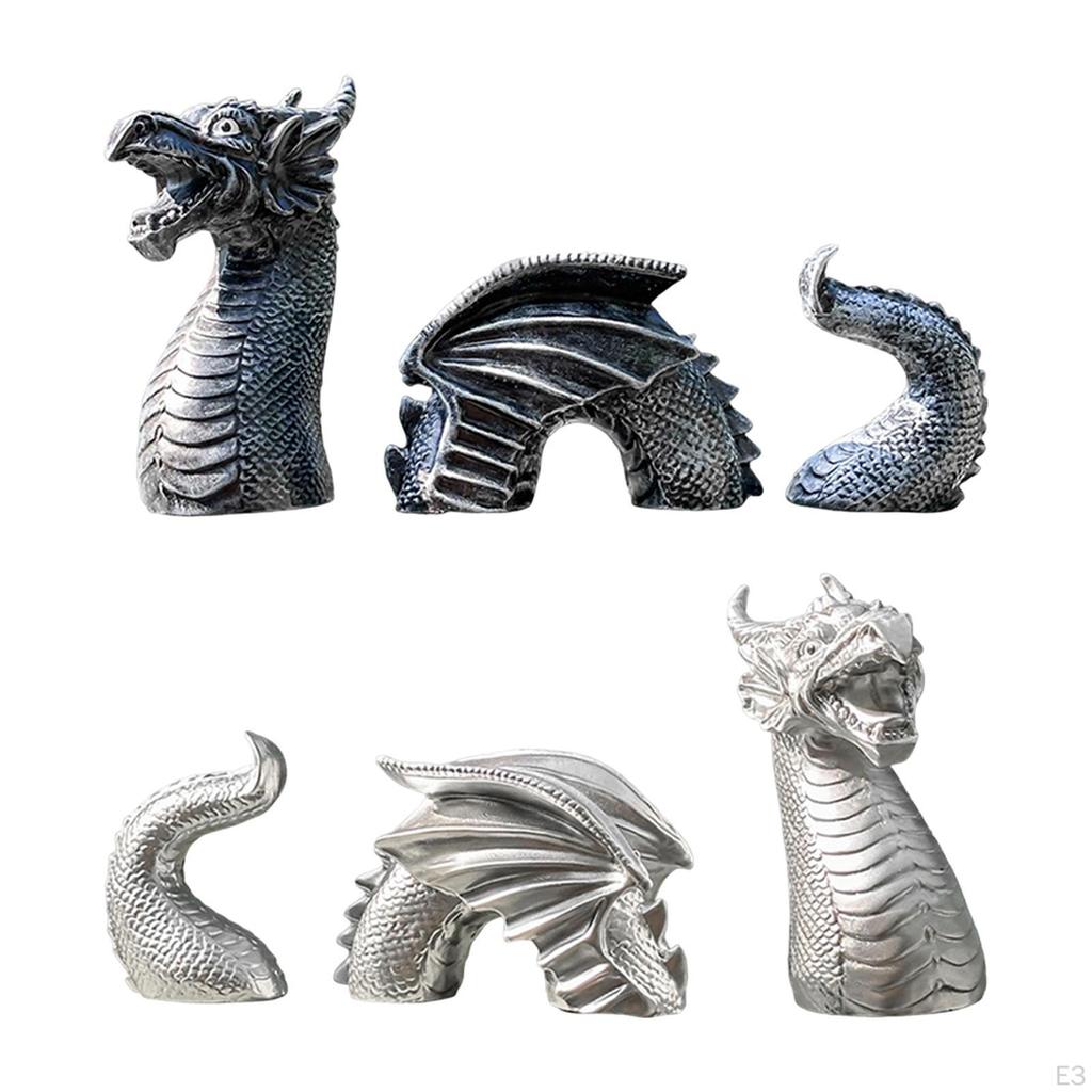 Three Section Dragon Sculpture Garden Statue Gift Decoration Vinyl Figurine Landscape Ornament for