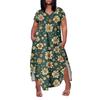 Women Floral Maxi Dress Summer Casual Short Sleeve Dress Sundress V-Neck Long Dresses With Pockets Beach Vacation