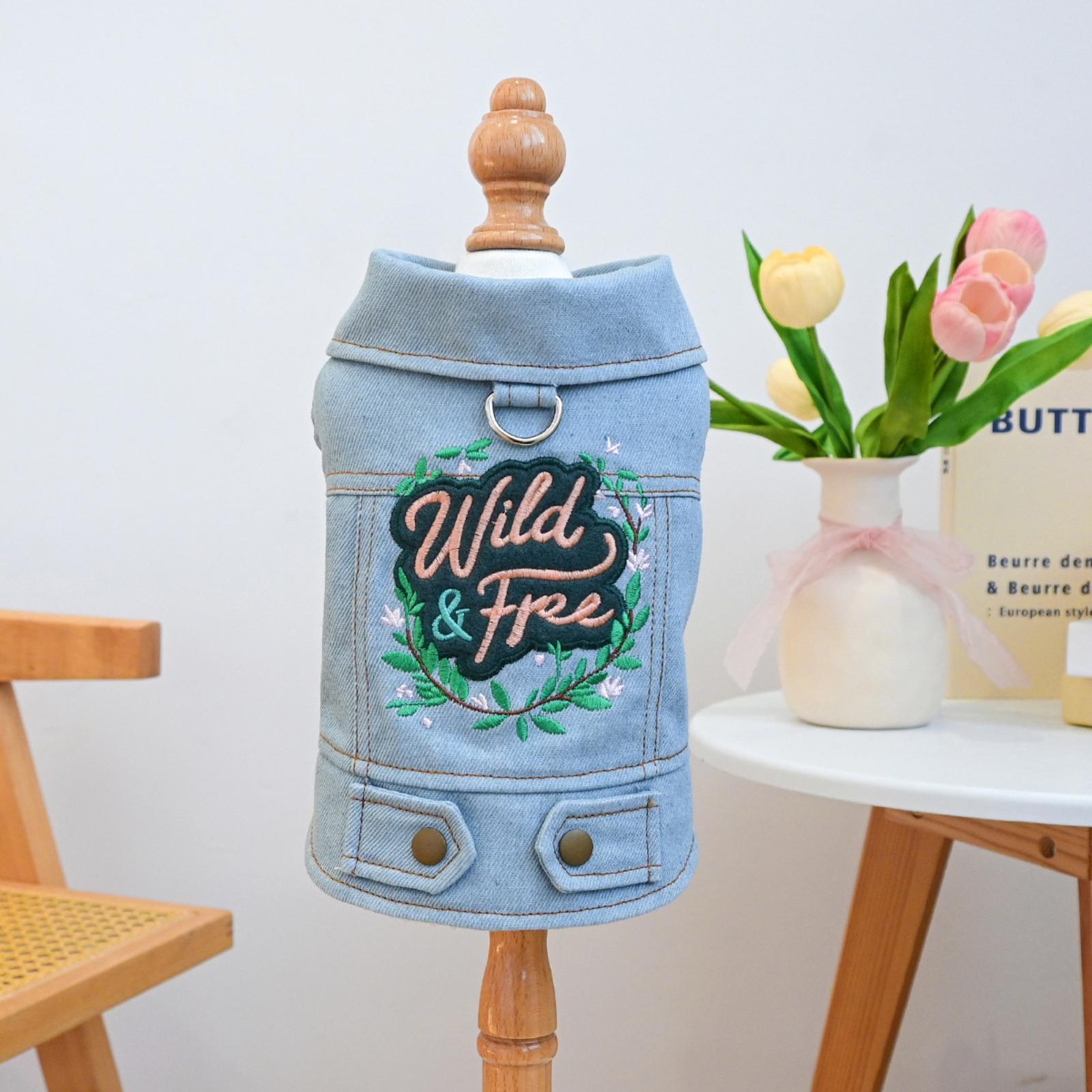 

Джинсовий светр для домашніх тварин Собачий одяг XS синій