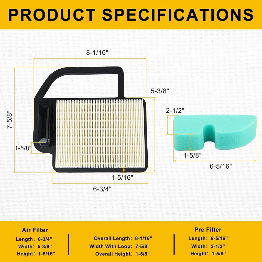 Panari 20 083 02-S Air Filter for Kohler Courage 20 19 SV470 SV480 SV530 SV540 SV590 Replace 20 083 06-S KH-20-883-02-S1 KH-20-883-06-S1 Cub Cadet