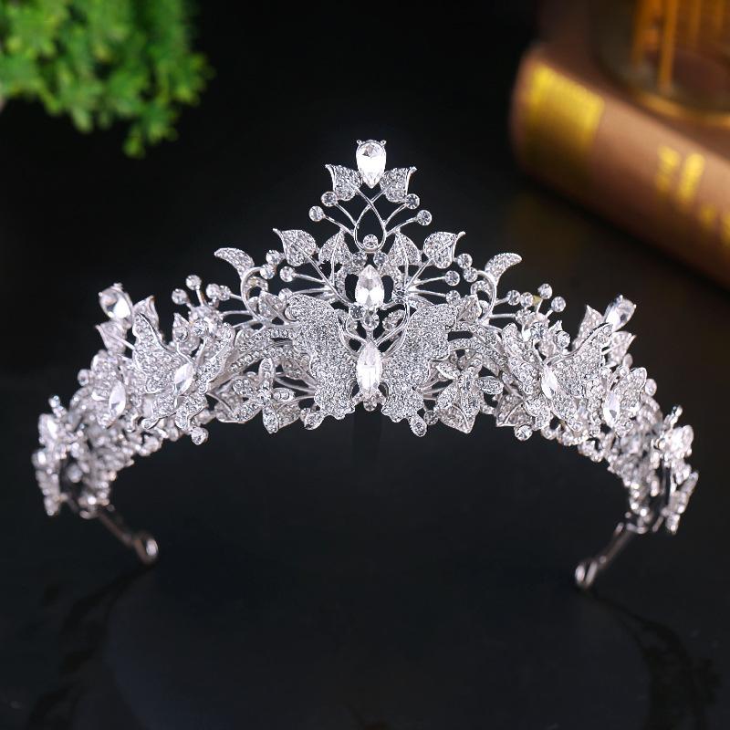 Bride's Dreamy Headwear Bride's Heavy Duty Superimposed Crown Three Dimensional Flower Detachable Double Layer Dress Headwear Dress Accessories