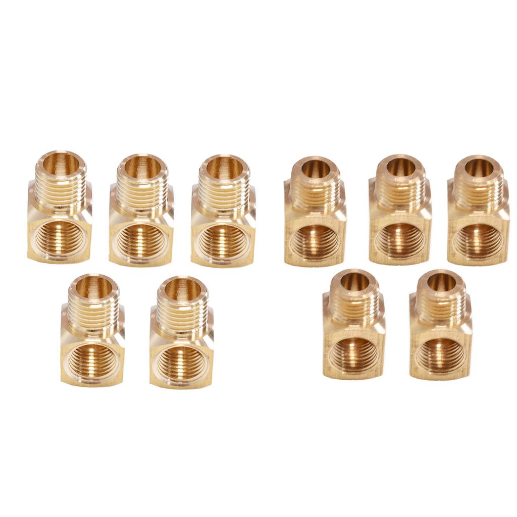Pack Of 5 Brass Square Pipe Fittings Brass Elbow Connectors Metal Corner Pipe Joints for Home Plumbing & Water Supply