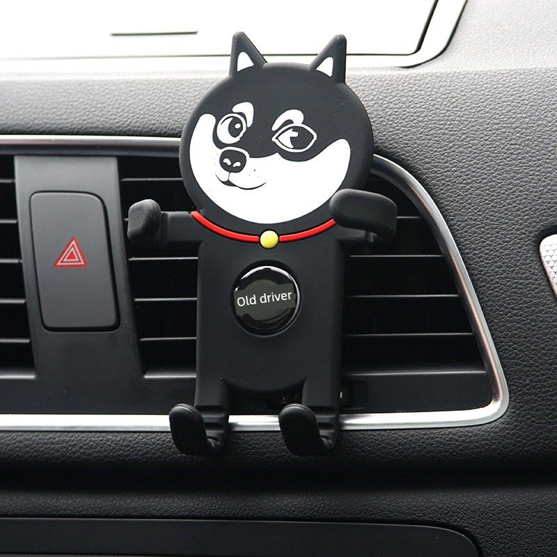 Trendy Phone Car Mount New Model Anti-Shake Cute Cartoon Dog Car Air Vent Holder Lazy Navigation Stand