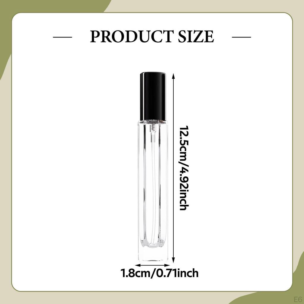 5 Pack of 10ml Glass Atomizer Bottles with Leakproof Design for Fragrance