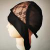 Hairnet Black French Net with Fastener Tape Elastic Ice Silk Trim Hollow Embroidery Lace