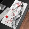 Extended Deskmat Large Black and White Cherry Blossom Game Mouse Pad Lock Edge Keyboard Mat Sakura Nonslip Rubber Mousepad
