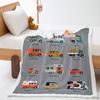 Blanket 2D Digital Printing Lamb Fleece Crystal Fleece Car Illustration Blanket Cover Blanket