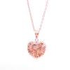 Exquisite Rose Gold-Plated Women'S Russian Purple Gold Shiny Peach Heart Pendant Versatile Fashion 585 Colored Gold Collarbone Chain