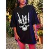 New Fashion Printed Round Neck Drop Shoulder Short Sleeve Large T-shirt