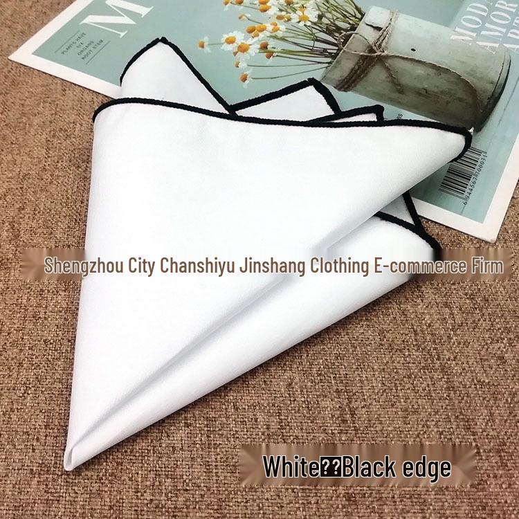 Elegant Pure White Cotton Men's Pocket Square 23cm