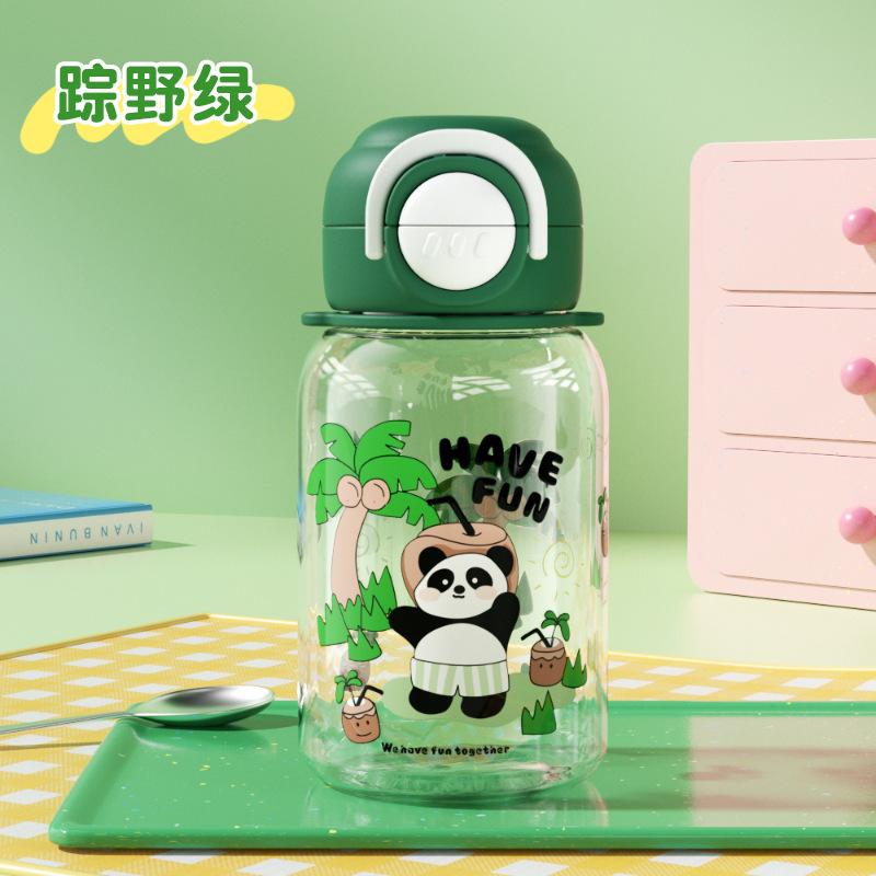 

Children and students go to school with portable two-drink plastic cups 620ml зелёный