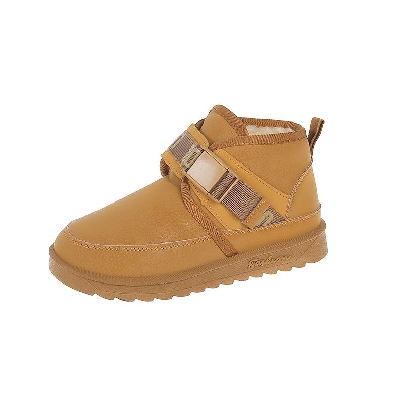 

Internet celebrity snow boots women s winter velvet thickened warm cotton shoes 2025 new ankle short boots one-pedal bread shoes 36