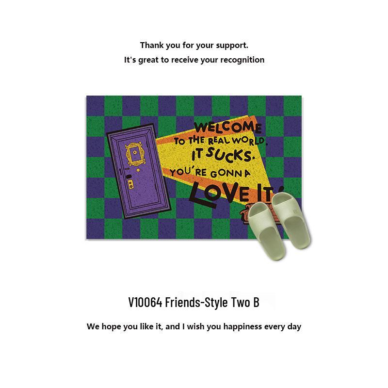 Friends TV Show Large Entrance Mat: Silk Loop, Dirt-Resistant, Wash-Free, Non-Slip, Cuttable