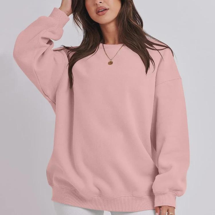Autumn Winter Women Loose Velvet Sweatshirt Fashion Solid Color Top