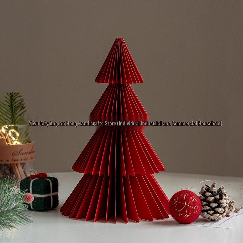 2025 Origami Christmas Tree Ornaments & Tabletop Decorations - Perfect for Holiday Scenes & Photography Props
