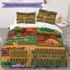 Stardew Valley Muster Bettwäsche Steppset Bettbezug Kissenbezug Heimdekoration Geburtstagsgeschenk (1 * Bettbezug + 2 * Kissenbezug ohne Füllung)179