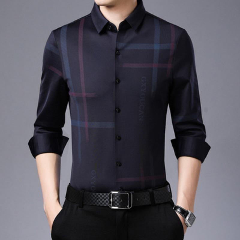 New One Piece Spring and Autumn New Men's Business Casual Long-sleeved Shirt Youth Shirt