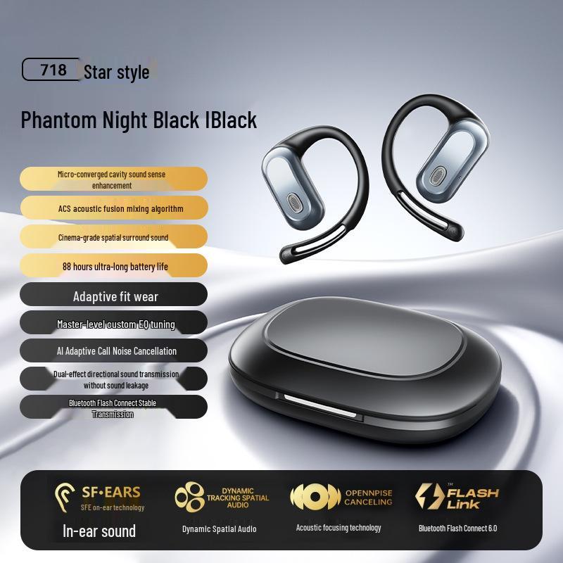 2026 New Model Open-ear Wireless Earbuds - Long Battery, Noise Cancelling, Comfortable for Sports