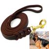 Long Leather Braided Dog Leash Brown Dog Traction Rope Pet Products   Medium Large Pet