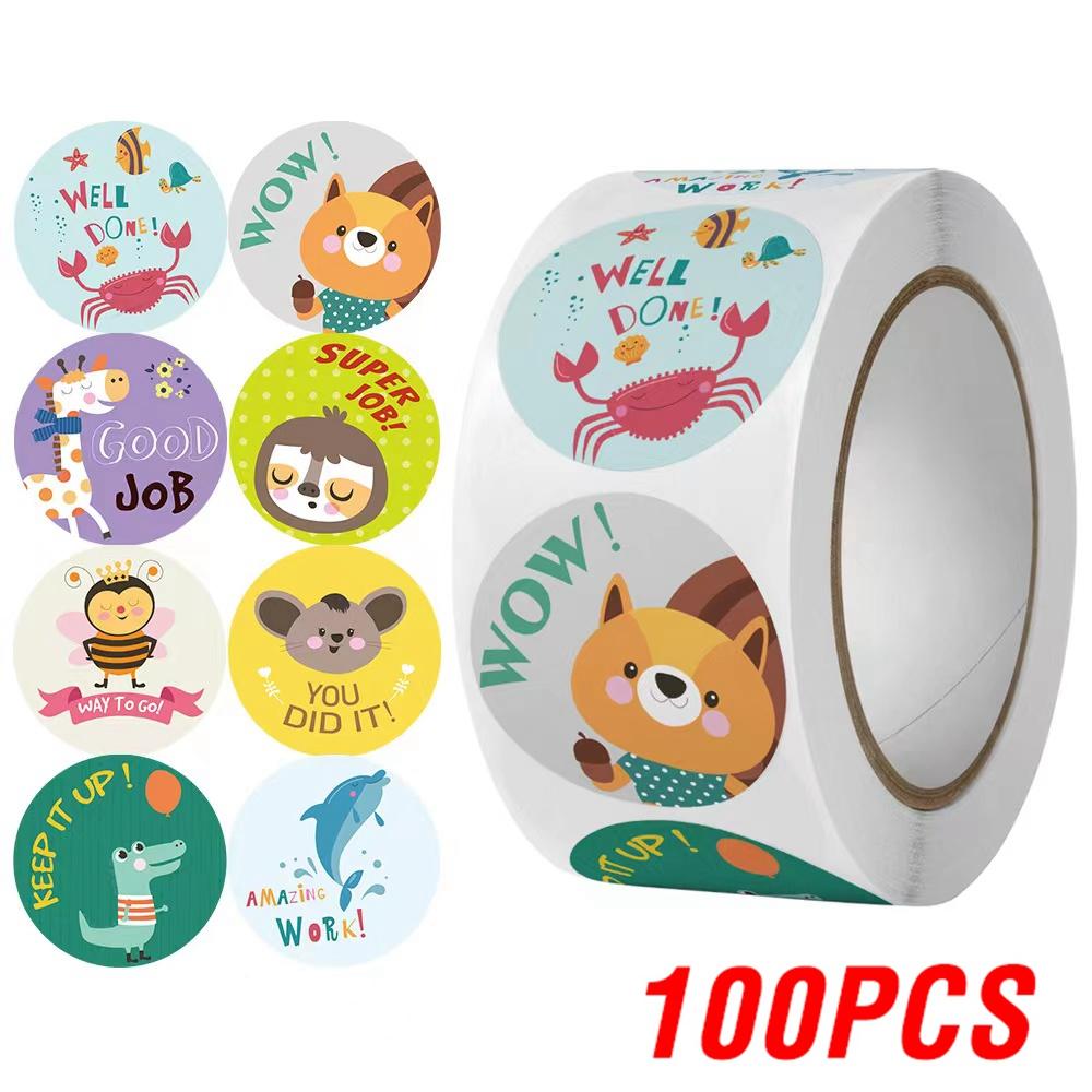 

100-500pcs Reward stickers for Students Encourage Labels Scrapbooks Sticker for School Teacher Supplies Cute Self Adhesive Label