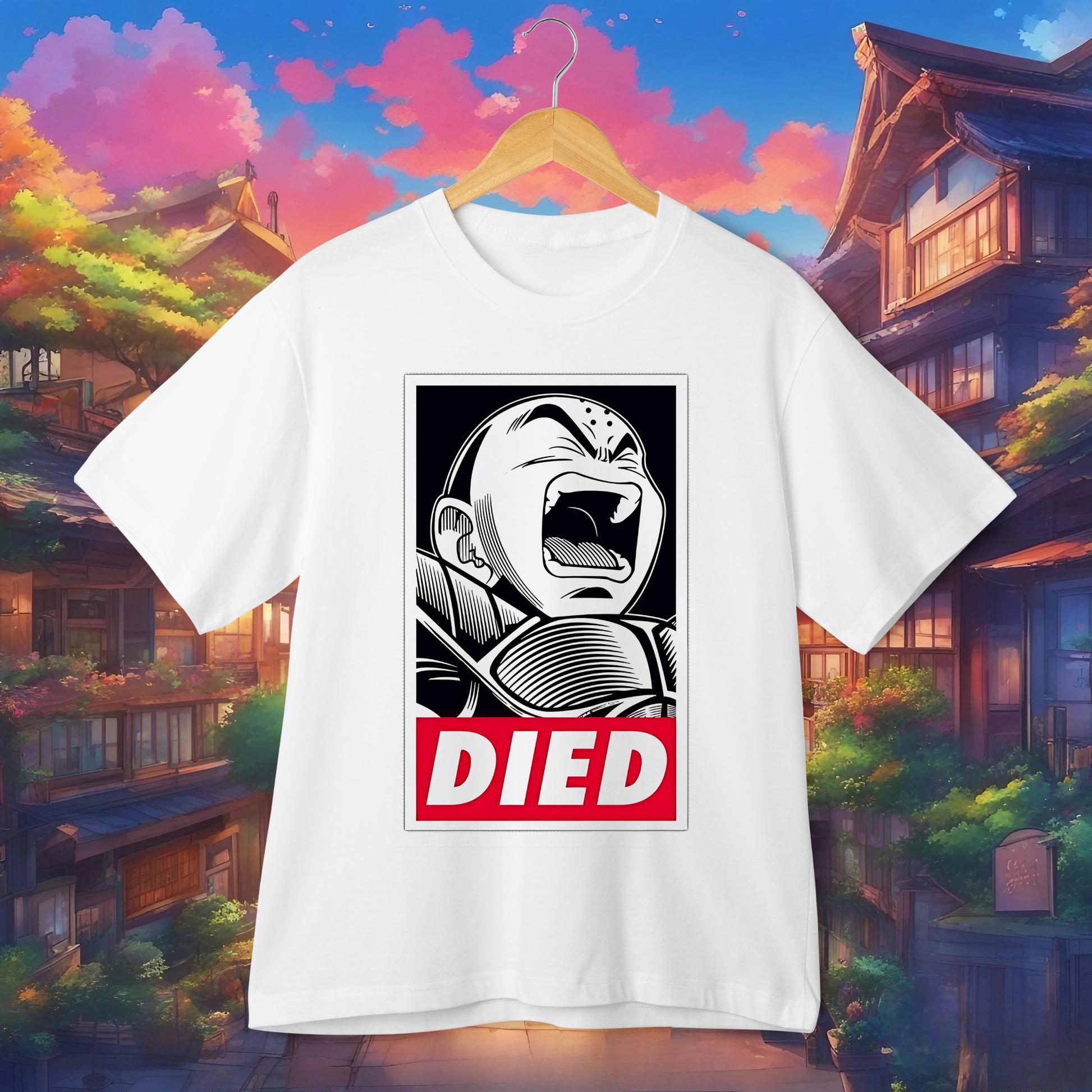 

Dragon Ball Krillin Died Meme T-Shirt Anime Funny Graphic Tee Men s Streetwear Casual Top for Dragon Ball Fans S разноцветный