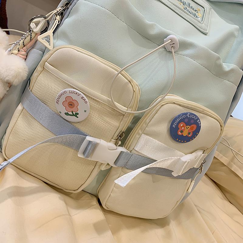 Junior High School Student Schoolbag Color Block Women's Large Capacity Backpack