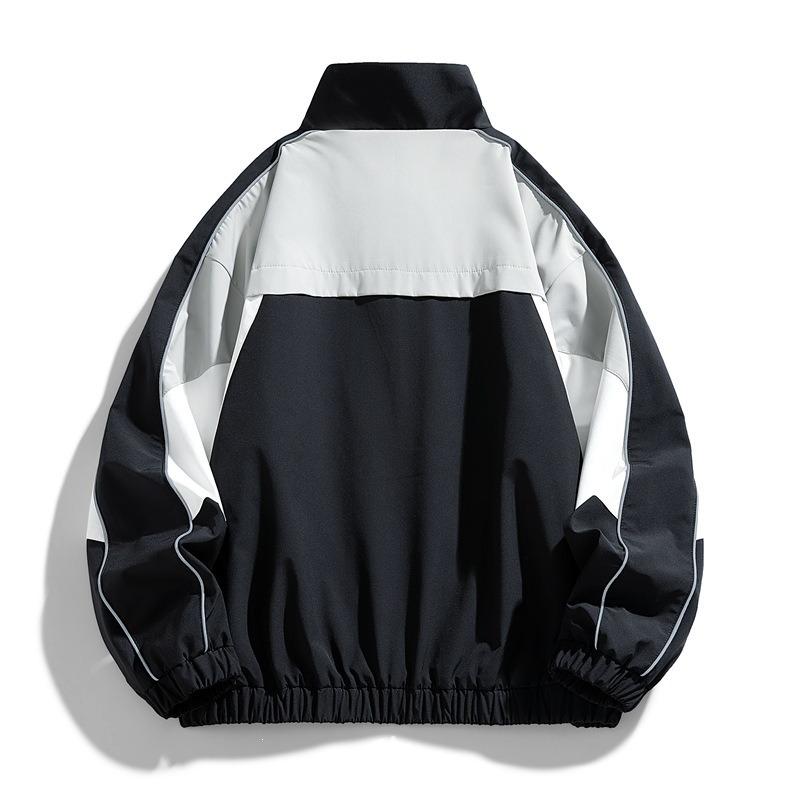 Herren S Vintage Farbblock Stehkragen Locker Lässig Sportjacke