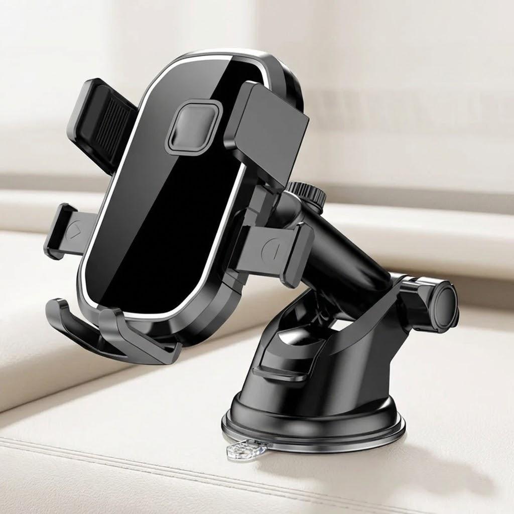 

Universal Car Phone Holder Suction Cup Mount Adjustable Stand for Mobile Navigation Accessories Car Interior Accessory чёрный