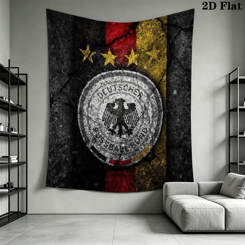 Deutscher Fußball-Bund Wandteppich Ästhetisches Wandbehang Gedruckter Stoffdecke Dekorative Wandteppiche für Schlafzimmer Wohnzimmer Heimdekoration