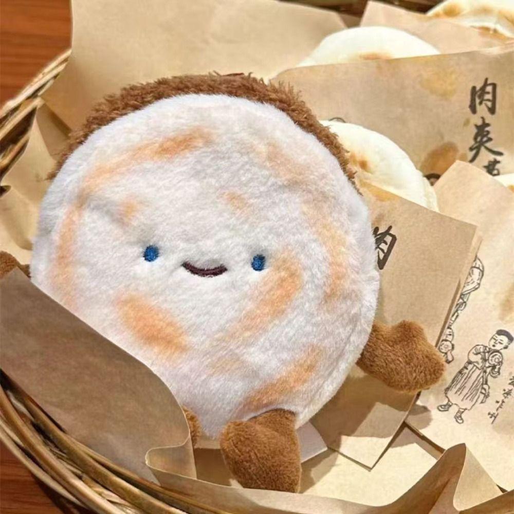 

Cartoon Plush Rougamo Keychain Creative Chinese Hamburger Bag Pendant Kids Style A