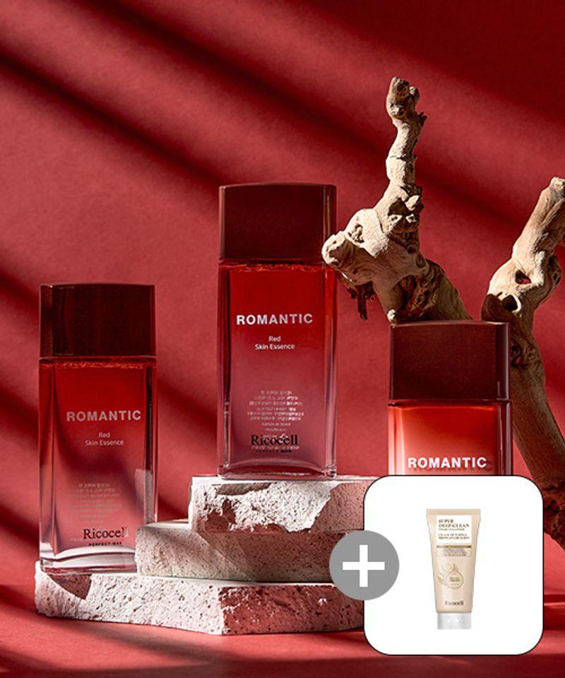 Ricocell Perfect Man Romantic Red 3-Piece Set + Ricocell Centella & Mugwort Super Deep Clean Foam Cleanser 120ml 1 Piece