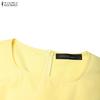 ZANZEA Women Elegant Round Neck Casual Short Sleeve Long Dress