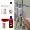 Automatic Toothpaste Dispenser And Toothbrush Holder Plastic Bathroom Organizer
