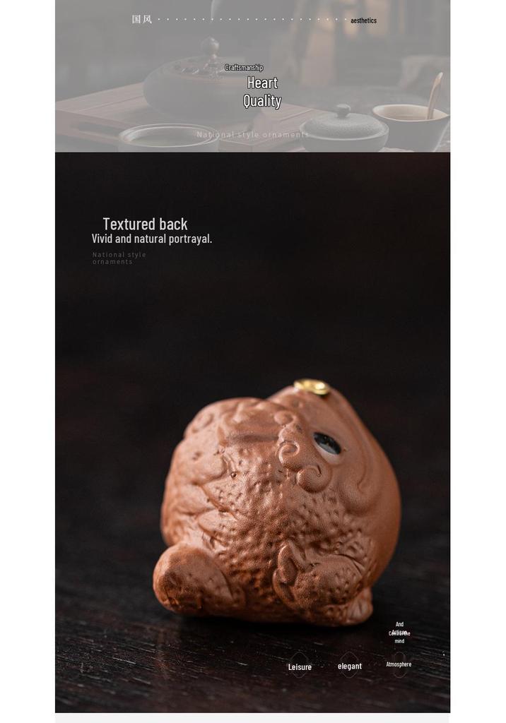 Purple Clay Golden Toad Incense Burner: Zen Desktop Aromatherapy Holder for Home