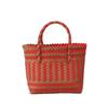 New Red and Gold Woven Handbag Xipu Gift Bag Mid-Autumn Festival Gift Plastic Woven Small Basket Beach Bag
