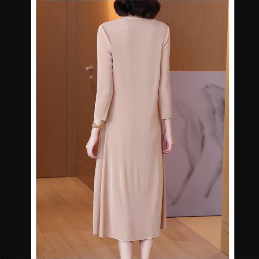 Plus Size Temperament High-end Dresses Women Spring Summer Loose Pleated A-Line Dress for Women