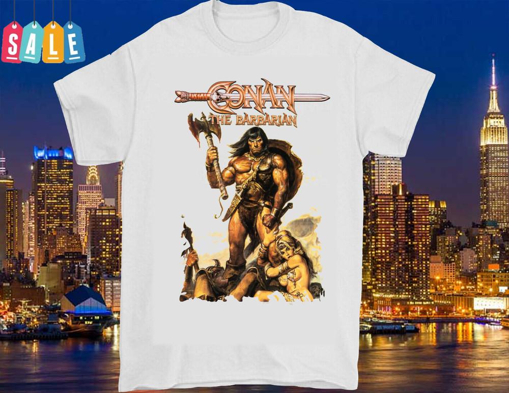 

Conan the Barbarian White Cotton T Shirt Short Sleeve S-5XL NL3083 Unisex T-Shirt S