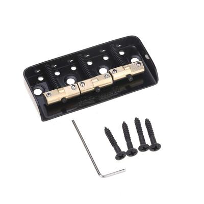 Wilkinson WTBS Short Brass Compensated Telecaster Bridge for Humbucker or Vintage Electric Black 3-Saddle Tele-Style Guitars,
