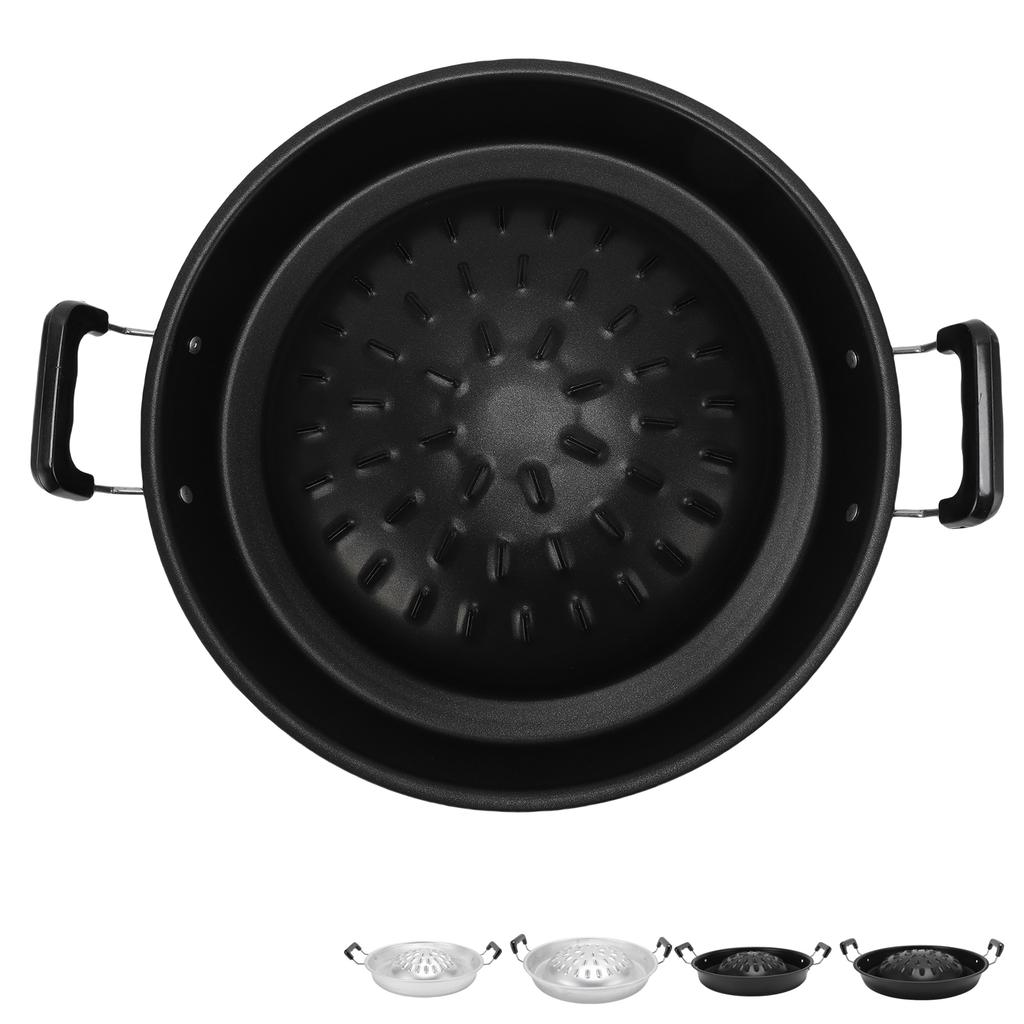 Thai BBQ Grill Pan 2 In 1 Non Stick Even Heating Aluminum Hot Pot Grill Charcoal Pan for Indoor Outdoor