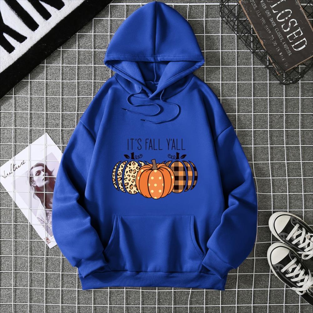2025 Thanksgiving Pumpkin Graphics Women’s Black Gray Hoodies Soft Cotton Loose For Comfortable Fall/Winter Halloween Relaxation