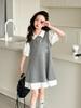 Summer 2026 Girls' Academy Polo Collar Dress - Mid-Length Short Sleeve Princess Style