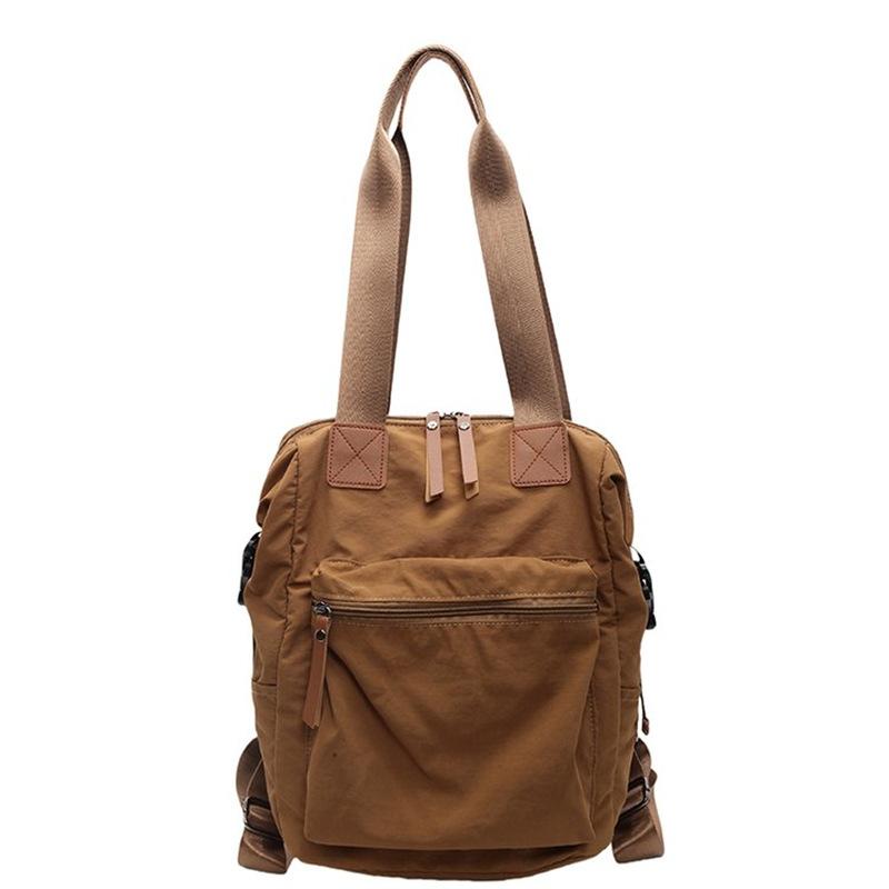 Schoolbag for women, Korean style large capacity washable canvas backpack, versatile commuting ins, casual high school and college student backpack