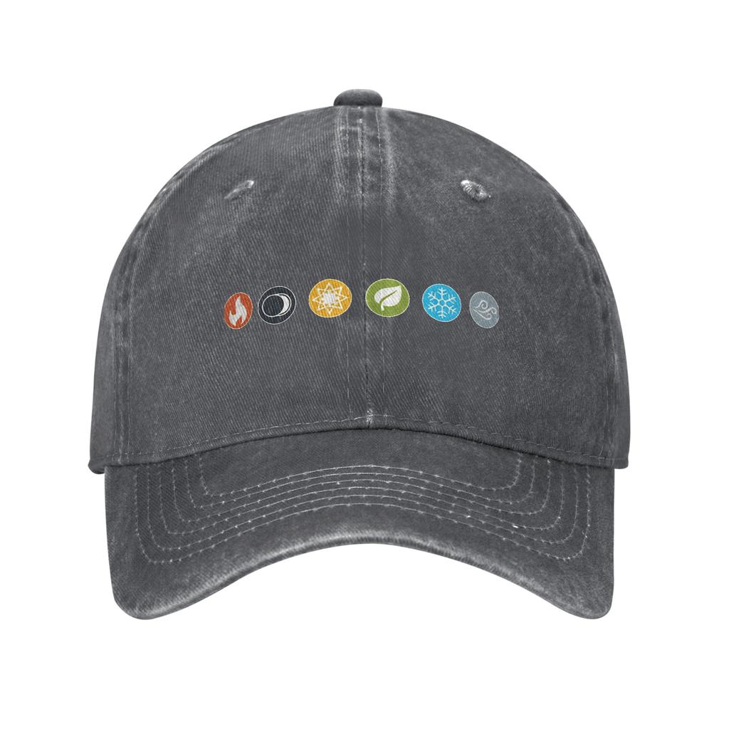 Washed Baseball Cap Gloomhaven EleUnisext Symbols Board Game Summer Trucker Hat Unisex  Street Style Outdoor Gym Sun Snapback Cap