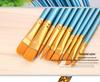 10-Piece Pearlescent Blue Nylon Paint Brush Set for Acrylic, Watercolor, and Gouache