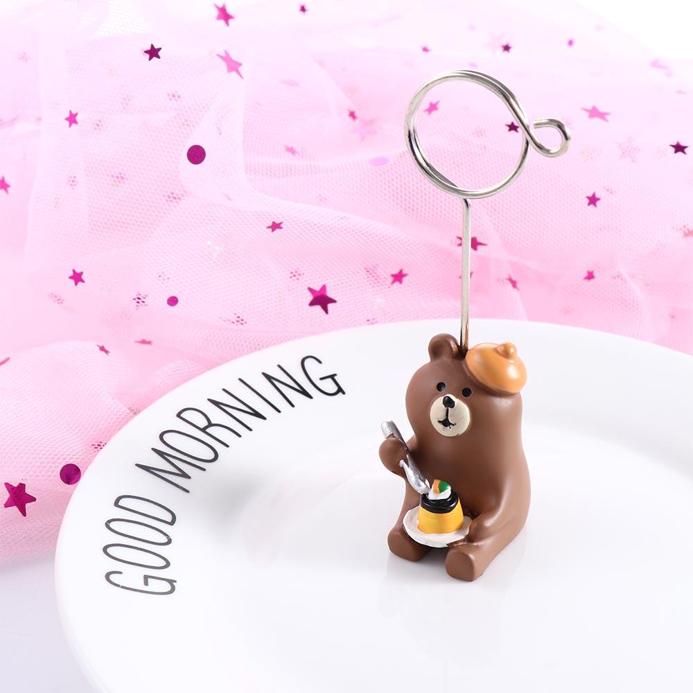 Folder Clip Stationery Kawaii Message Holder Bread Cat Memo Clip Photo Card Stand Memo Holder