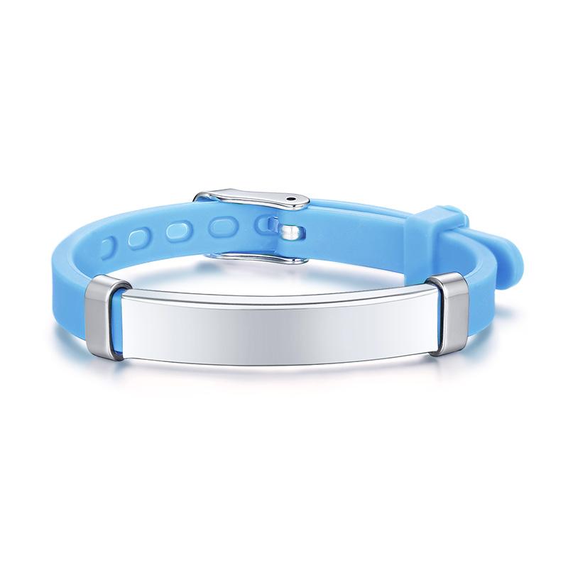Braccialetto ID in Silicone di Sicurezza per Bambine Bambini, Braccialetto Personalizzato con Nome in Gomma