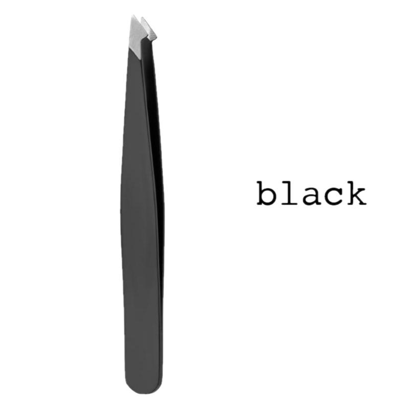 Stainless Steel Eyebrow Tweezers Eyelash Tweezers Colorful Eyebrow Clip Precision Beauty Tool Slanted